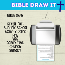 Load image into Gallery viewer, Bible Draw It | Bible Charades | Bible Games | Bible Activities for Kids | Church Games | Digital Download | Sunday School | Printables
