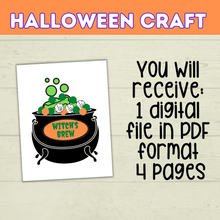 Load image into Gallery viewer, Kids Halloween Craft | Witch&#39;s Brew Caldron Craft | Halloween Craft Kit | Halloween Party | Halloween Printable | Digital Download
