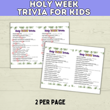 Load image into Gallery viewer, Holy Week | LDS Holy Week | Holy Week Kids Trivia | Holy Week Activity | Easter | Easter Activity | Easter Trivia | Easter Week
