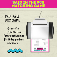 Load image into Gallery viewer, 90s Games | 90s Birthday Games | 90s | 90s Party Games | Printable Games | Retro Party Games | 1990s Party Games | 90s Trivia | Throwback
