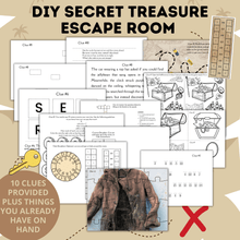 Load image into Gallery viewer, DIY Escape Room for Kids | Secret Treasure Escape Room | Home escape Room | Digital Escape Room | Kids Games | Party Games | Printable
