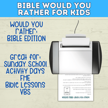 Load image into Gallery viewer, Bible Games for Kids | Would You Rather Bible Edition for Kids | Church Games | Digital Download | Bible Trivia | Sunday School Games
