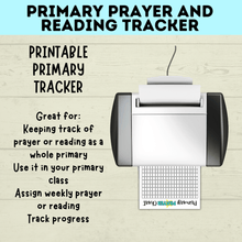 Load image into Gallery viewer, Primary Reading and Prayer Tracker | Prayer Tracker | Reading Tracker | Primary Printables | LDS Primary | Come Follow Me | Prayer Chart
