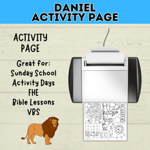 Load image into Gallery viewer, Bible Activity Page | Activity Sheet | Daniel in the Lion&#39;s Den | Lion | Homeschool | Christian Game | Kids Bible Printable | PDF
