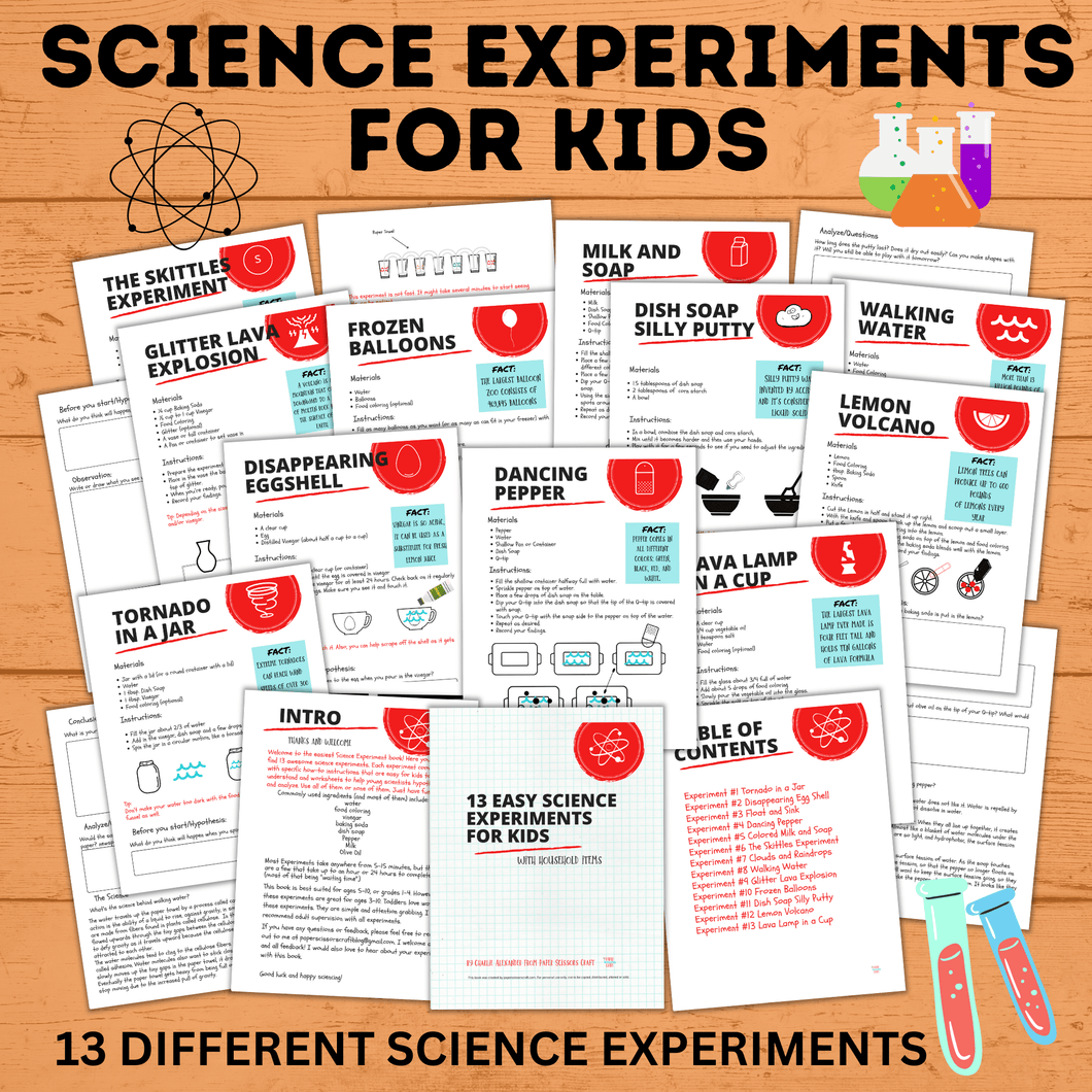 Kids Science Experiments | Kids STEM | Science Experiment Printables | Science Project for Kids | Science Experiment Sheet | Kids Science