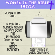 Load image into Gallery viewer, Women in the Bible Trivia Quiz | Bible Quiz | Bible Trivia | Trivia Questions | Trivia game | Church Games | Printable Games | Digital
