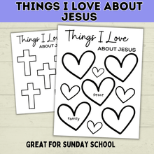 Load image into Gallery viewer, Jesus Craft | Things I Love About Jesus | Easter Craft | Sunday School Craft | Sunday School Lessons | Jesus Loves You | Bible Study |
