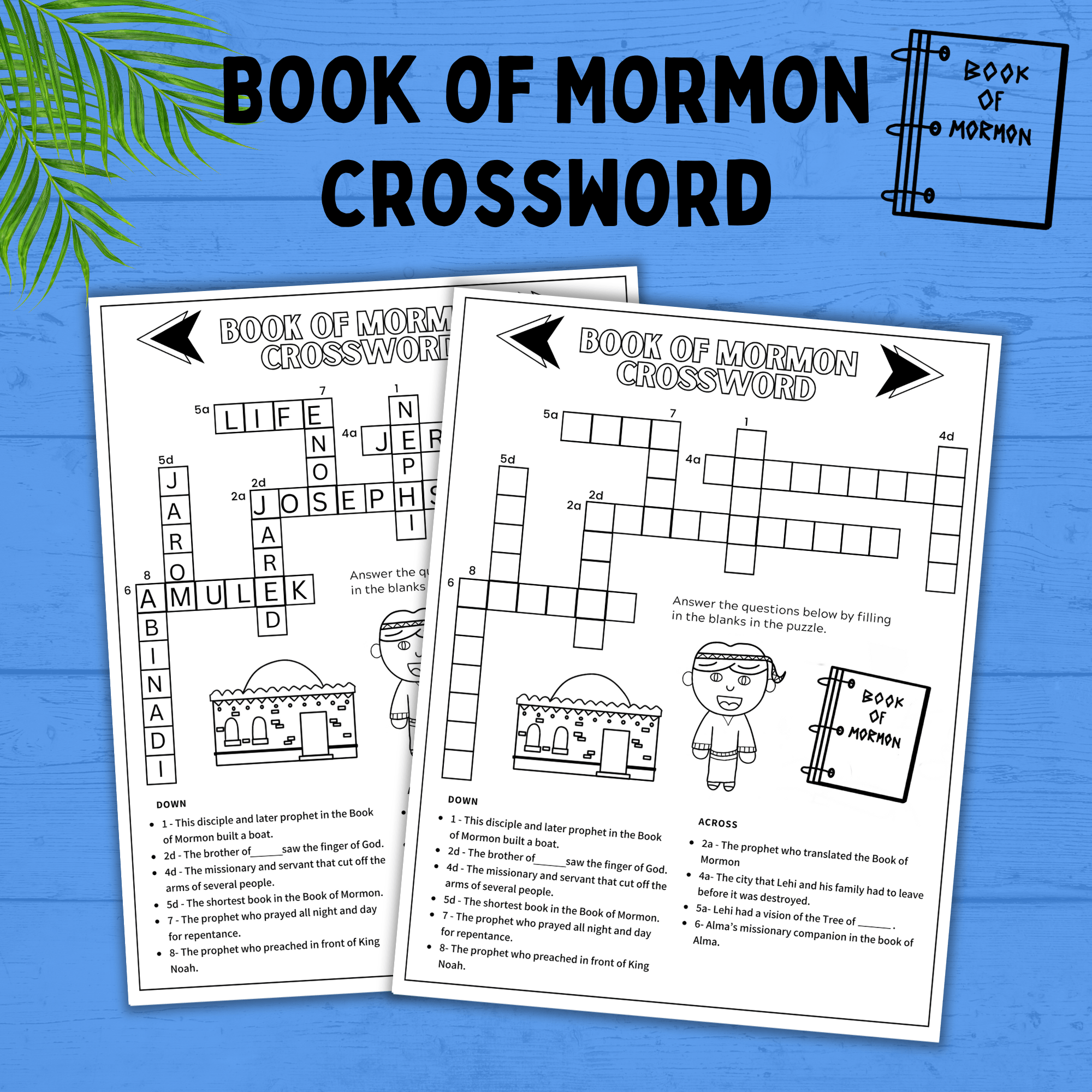 Book of Mormon Crossword for Kids | Book of Mormon Activity | Book of ...