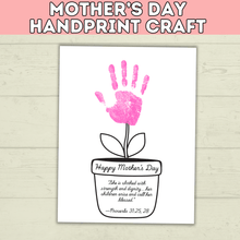 Load image into Gallery viewer, Mom Handprint Craft | Mother&#39;s Day Handprint Art | Handprint Art Craft | Handprint Flower | Flower Craft | Handprint Keepsake
