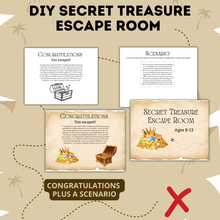 Load image into Gallery viewer, DIY Escape Room for Kids | Secret Treasure Escape Room | Home escape Room | Digital Escape Room | Kids Games | Party Games | Printable
