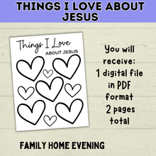 Load image into Gallery viewer, Jesus Craft | Things I Love About Jesus | Easter Craft | Sunday School Craft | Sunday School Lessons | Jesus Loves You | Bible Study |

