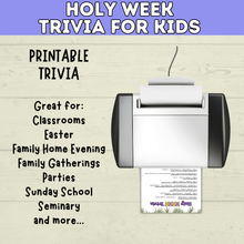 Load image into Gallery viewer, Holy Week | LDS Holy Week | Holy Week Kids Trivia | Holy Week Activity | Easter | Easter Activity | Easter Trivia | Easter Week
