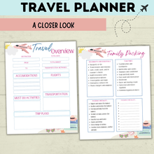 Load image into Gallery viewer, Travel Planner for the Whole Family | Family Planner | Budget Planner | Travel Calendar | Travel Itinerary | Travel Research | PDF download
