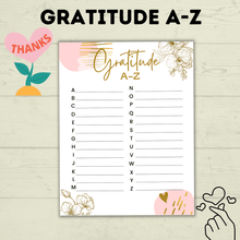 Load image into Gallery viewer, Gratitude A-Z | Gratitude Alphabet Game | Gratitude Game | Thankful Game | Grateful Game | Kids Game | Family Game | Thanksgiving Game
