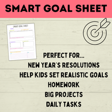 Load image into Gallery viewer, Kids Goals | Daily Goals Tracker | Smart Goals Sheet | Goal Setting | Goals Printable | Kids Printable | Daily Tasks | Checklist for Kids
