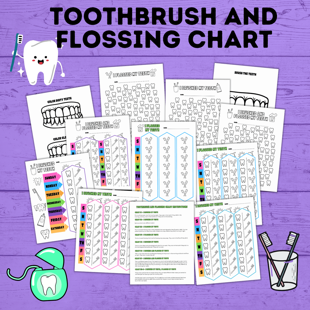 Toothbrush Chart | Teeth Brushing Chart | Reward Chart for Kids
