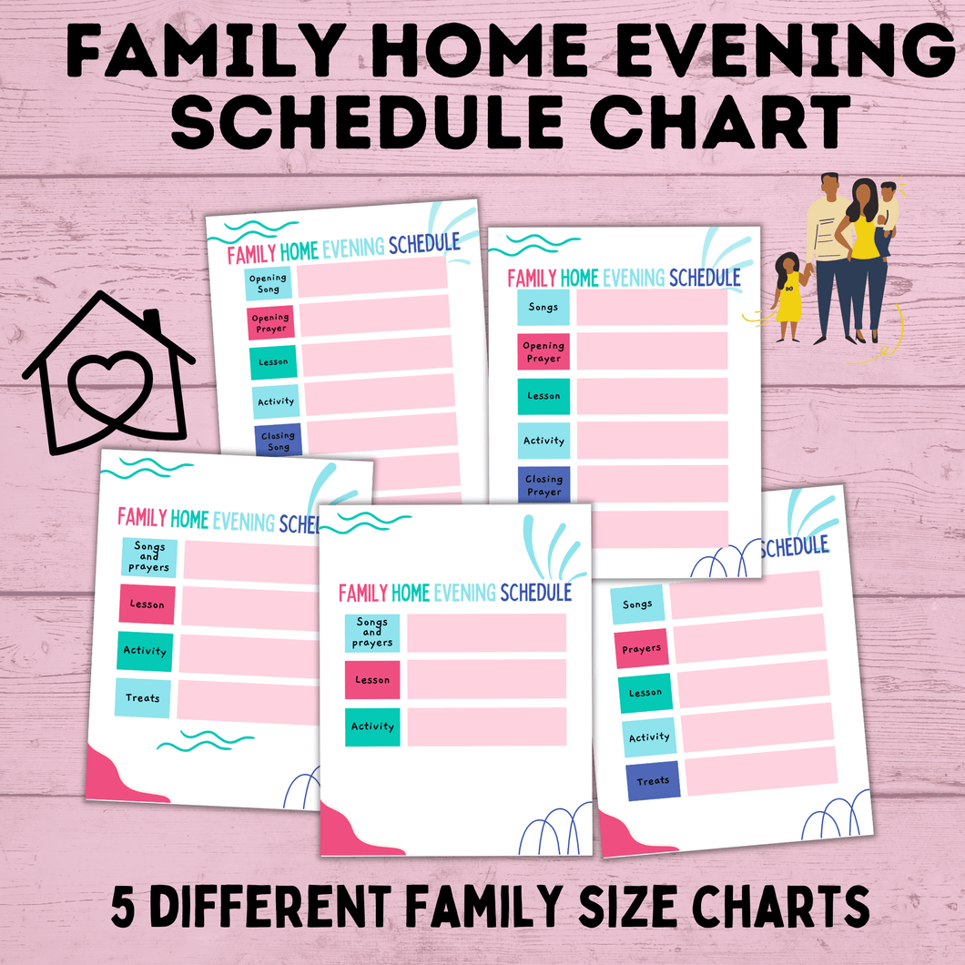 Family Home Evening Schedule Chart | FHE Rotation Chart | FHE Schedule