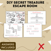 Load image into Gallery viewer, DIY Escape Room for Kids | Secret Treasure Escape Room | Home escape Room | Digital Escape Room | Kids Games | Party Games | Printable
