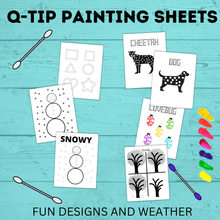 Load image into Gallery viewer, Q-Tip Painting Templates for Kids | Paint with Kids Craft | Preschool Crafts | Kids Crafts | Craft Template | Preschool Activity | Preschool
