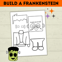 Load image into Gallery viewer, Frankenstein Craft for Kids | Halloween Craft | Halloween Activities | Halloween Printables | Build a Frankenstein | Monster Craft
