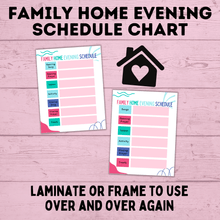 Load image into Gallery viewer, Family Home Evening Schedule Chart | FHE Rotation Chart | FHE Schedule
