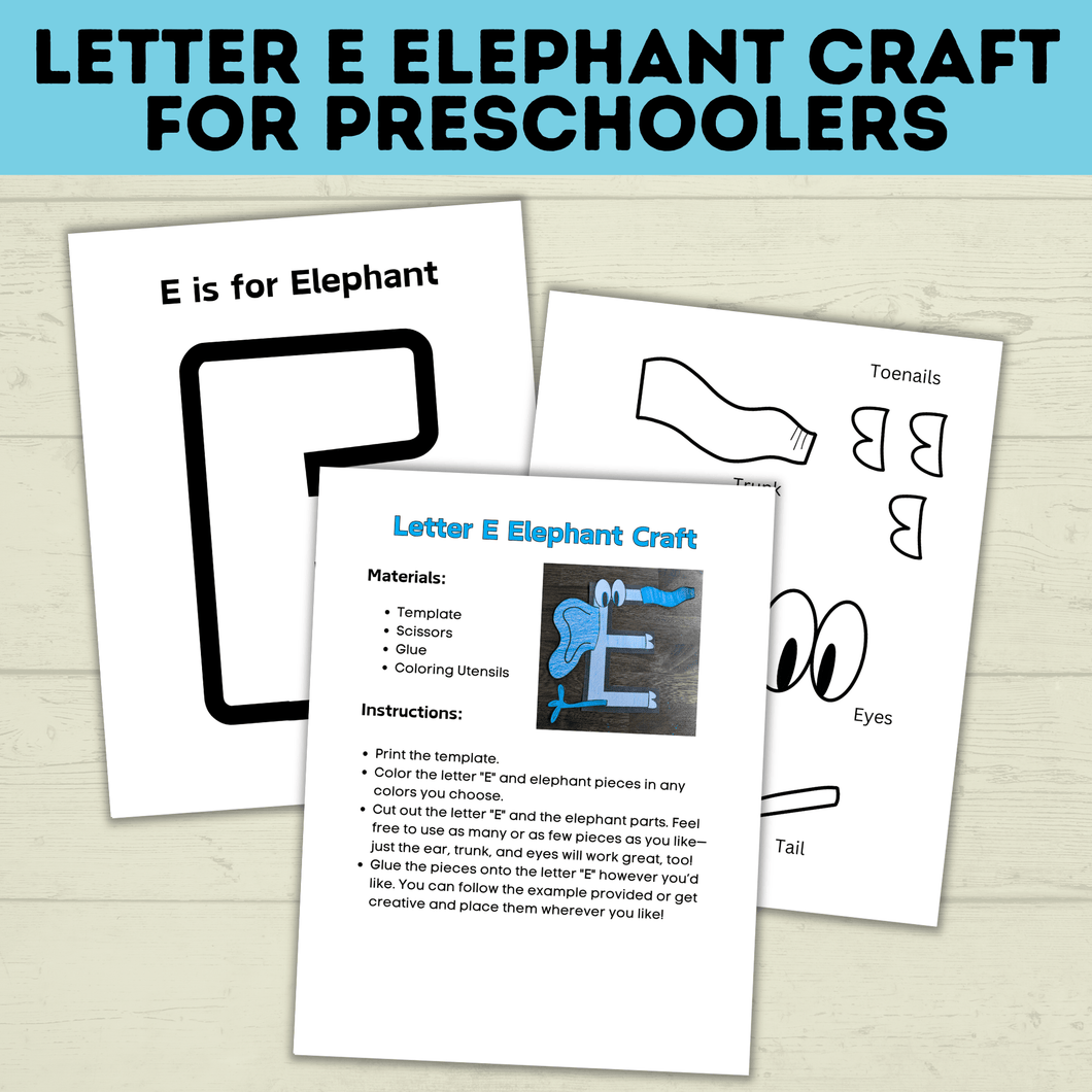 Elephant E Craft for Kids | E Crafts for Kids | Letter Crafts | Alphabet Crafts