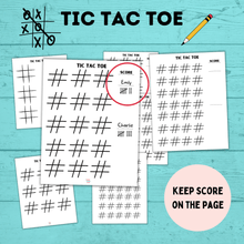 Load image into Gallery viewer, Tic Tac Toe Game Sheet for Kids | Pen and Pencil Games | Kids Games | Tic Tac Toe Template
