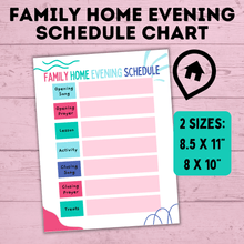 Load image into Gallery viewer, Family Home Evening Schedule Chart | FHE Rotation Chart | FHE Schedule
