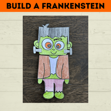 Load image into Gallery viewer, Frankenstein Craft for Kids | Halloween Craft | Halloween Activities | Halloween Printables | Build a Frankenstein | Monster Craft
