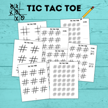 Load image into Gallery viewer, Tic Tac Toe Game Sheet for Kids | Pen and Pencil Games | Kids Games | Tic Tac Toe Template
