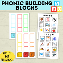 Load image into Gallery viewer, Phonic Letter Building Blocks | Phonics Activities | Alphabet Matching | Letter Sound Games | Phonic Puzzles | Preschool Crafts | Toddler
