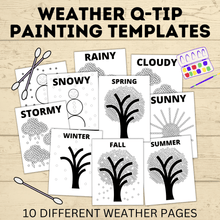 Load image into Gallery viewer, Q Tip Painting Weather Printable | Preschool Activity PDF | Preschool Craft | Weather Activities | Preschool Lesson | Preschool Activities
