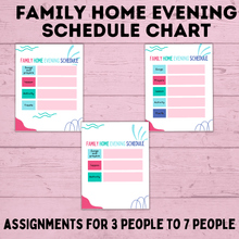 Load image into Gallery viewer, Family Home Evening Schedule Chart | FHE Rotation Chart | FHE Schedule
