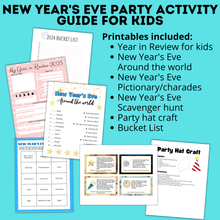 Load image into Gallery viewer, New Year&#39;s Eve 12-Hour Countdown Activity for Kids | NYE Games | Kids Games | NYE Printables
