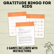 Load image into Gallery viewer, Gratitude Bingo for Kids | Bingo for Kids | Gratitude Game | Thanksgiving Game | Grateful Game | Thankful Game| PDF digital download
