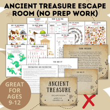 Load image into Gallery viewer, Ancient Treasure Escape Room for Kids Ages 9-13 No Prep Work | Kids Games | Kids Escape Rooms | Physical Escape Room | No Prep Escape Room
