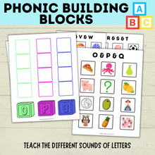 Load image into Gallery viewer, Phonic Letter Building Blocks | Phonics Activities | Alphabet Matching | Letter Sound Games | Phonic Puzzles | Preschool Crafts | Toddler
