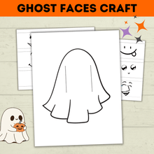 Load image into Gallery viewer, Ghost Craft | Ghost Faces Craft | Halloween Craft | Kids Craft | Craft Template | Ghost Activity | Halloween Printables for kids | Party
