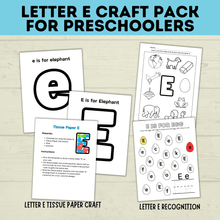 Load image into Gallery viewer, Letter E Crafts for Kids | Preschool Crafts | Alphabet Crafts | Toddler Crafts | Letter Crafts | Kids Crafts | Letter E Printables
