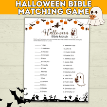 Load image into Gallery viewer, Halloween Bible Matching Game for Kids and Teens | PDF digital download printable | Halloween Games for Kids | Halloween Printables
