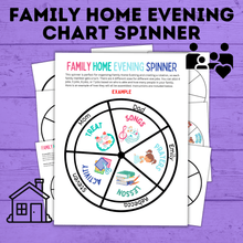 Load image into Gallery viewer, Family Home Evening Schedule Spinner | FHE Scheduler | FHE Chart
