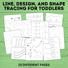 Load image into Gallery viewer, Line Tracing for Kids and Toddlers | Design Tracing | Shape Tracing | Learning Shapes | Toddler Activity | Toddler Printable | Preschool
