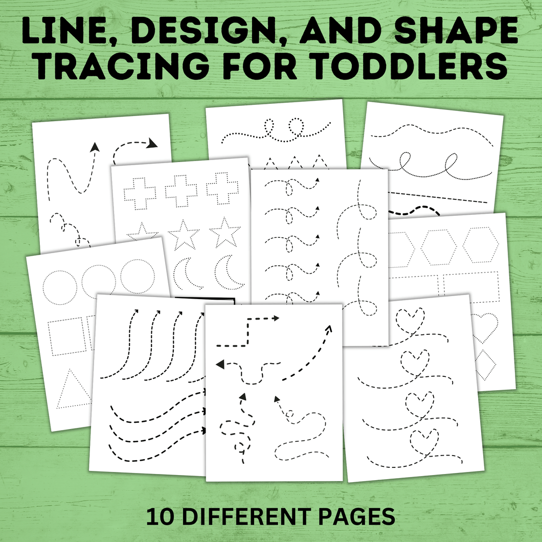 Line Tracing for Kids and Toddlers | Design Tracing | Shape Tracing | Learning Shapes | Toddler Activity | Toddler Printable | Preschool