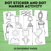 Load image into Gallery viewer, Dot Stickers Activity Sheets | Dot Markers Activity Sheets for Toddlers | Toddler Activities | Toddler Printables | Preschool Activity
