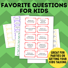 Load image into Gallery viewer, What&#39;s Your Favorite Questions for Kids Cards | Question Cards for Kids | Kid&#39;s Favorites
