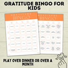 Load image into Gallery viewer, Gratitude Bingo for Kids | Bingo for Kids | Gratitude Game | Thanksgiving Game | Grateful Game | Thankful Game| PDF digital download
