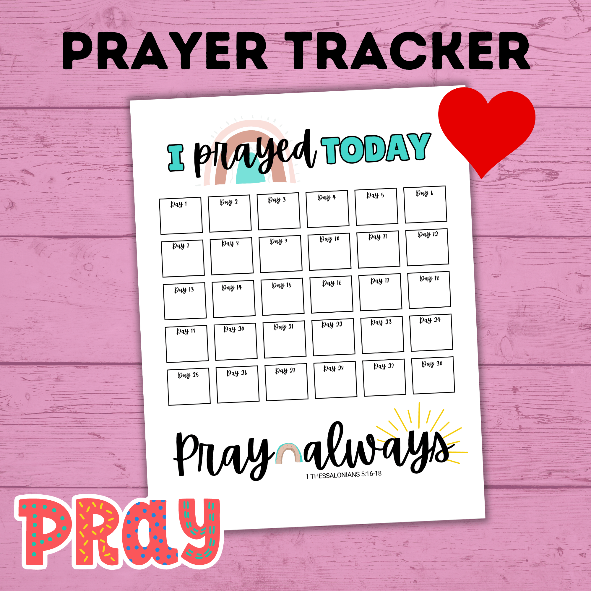 Prayer Tracker | Prayer Checklist | Prayer Printables | Prayer Activit ...