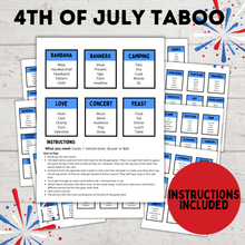 Load image into Gallery viewer, 4th of July Taboo Game for Kids and Adults | Games for Kids

