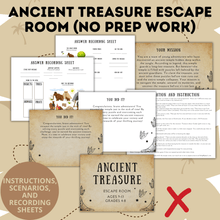 Load image into Gallery viewer, Ancient Treasure Escape Room for Kids Ages 9-13 No Prep Work | Kids Games | Kids Escape Rooms | Physical Escape Room | No Prep Escape Room
