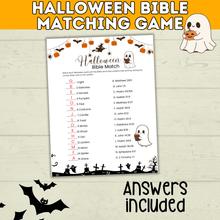 Load image into Gallery viewer, Halloween Bible Matching Game for Kids and Teens | PDF digital download printable | Halloween Games for Kids | Halloween Printables
